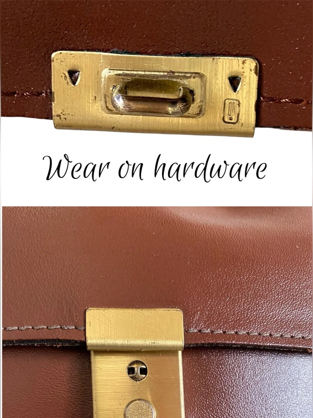 Vintage genuine leather clutch/wristlet